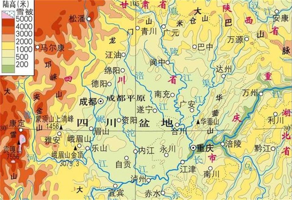 川渝地区地势