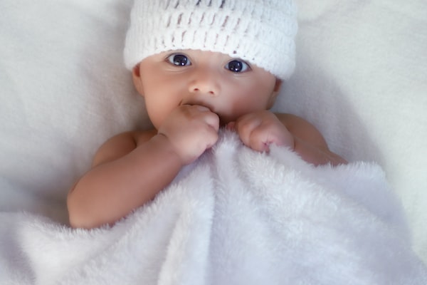 Baby with toothbrush